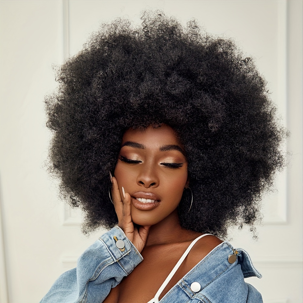 ANNIVIA Parrucche afro da donna nere ricce corte afro crespo parrucca anni ' 70 rimbalzanti enormi soffici parrucche sintetiche premium per cosplay e  quotidiani (arancione) : : Bellezza