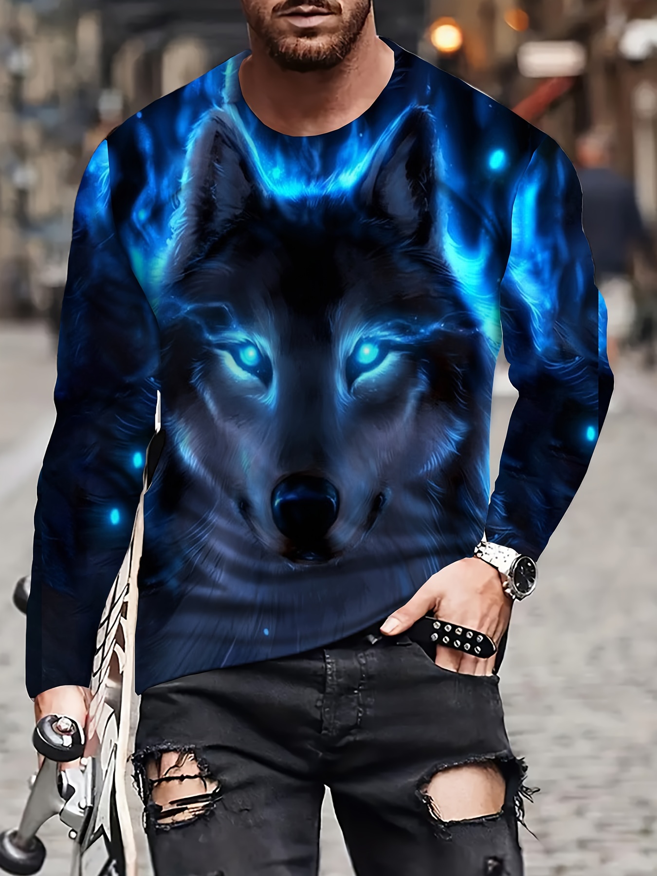  3D Teen Wolf - Camiseta de compresión para hombre, manga larga,  S : Ropa, Zapatos y Joyería