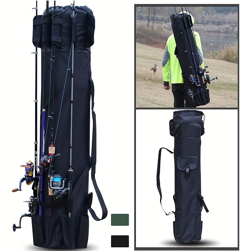 Foldable Fishing Rod Bag Shoulder Backpack Large Capacity - Temu