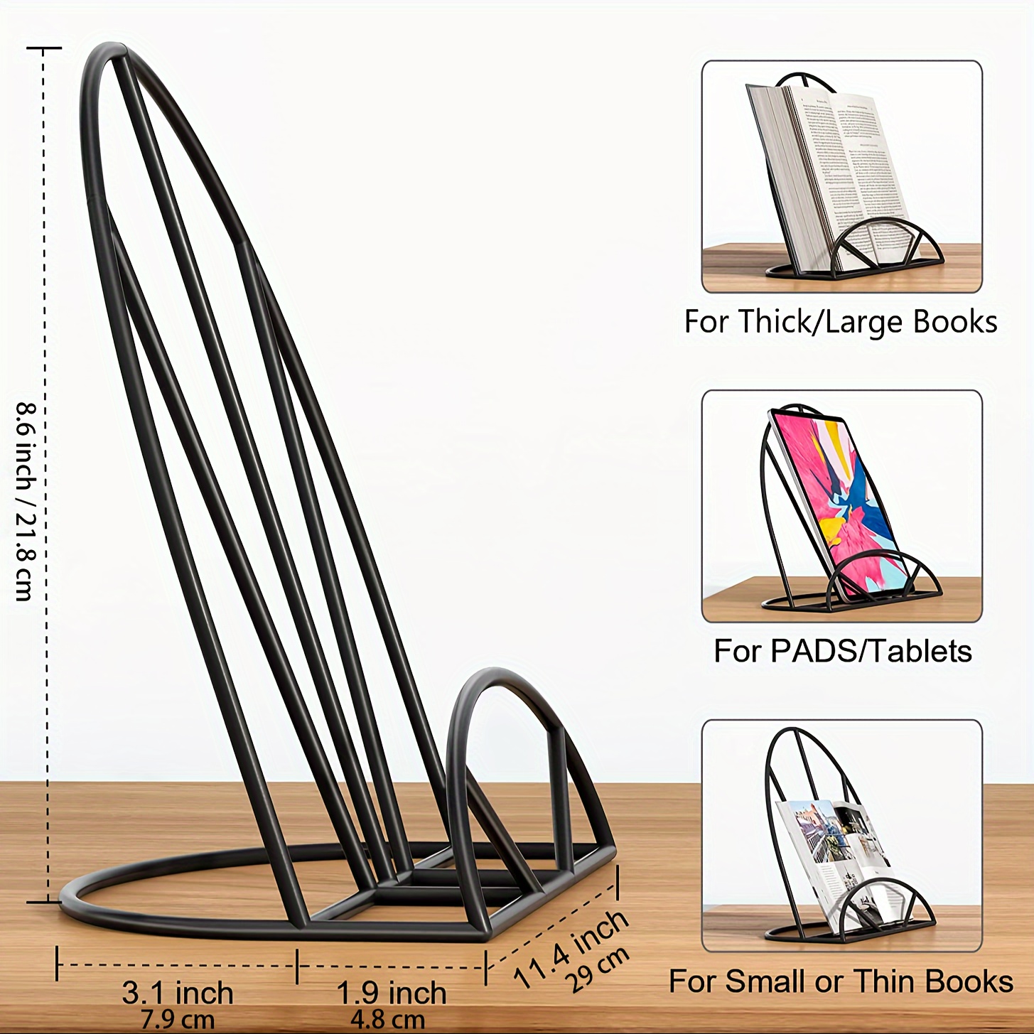 Metal Cookbook Holder Recipe Book Holder For Countertop - Temu