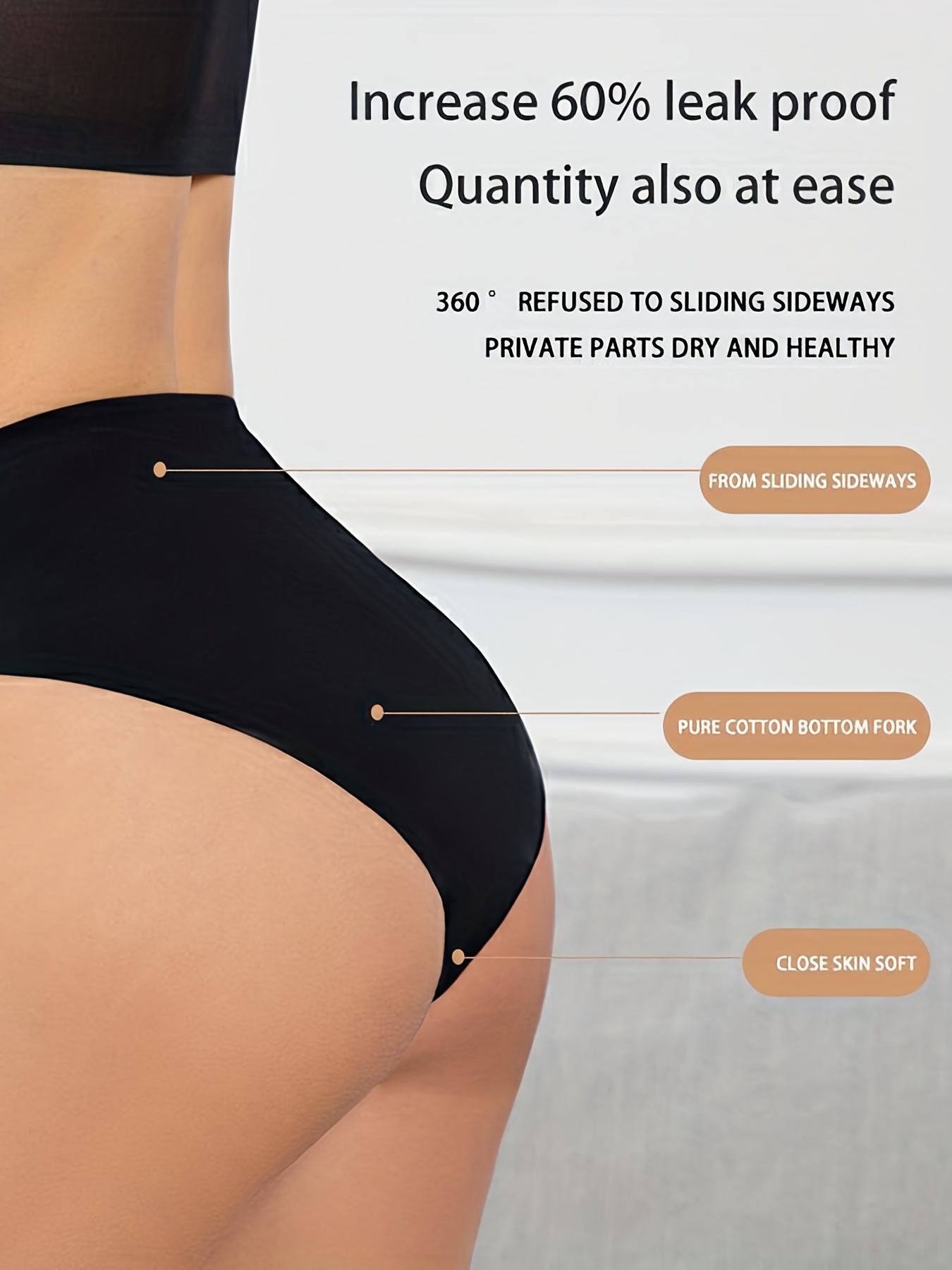 Menstrual Period Panties Comfy Breathable Solid Full - Temu Canada