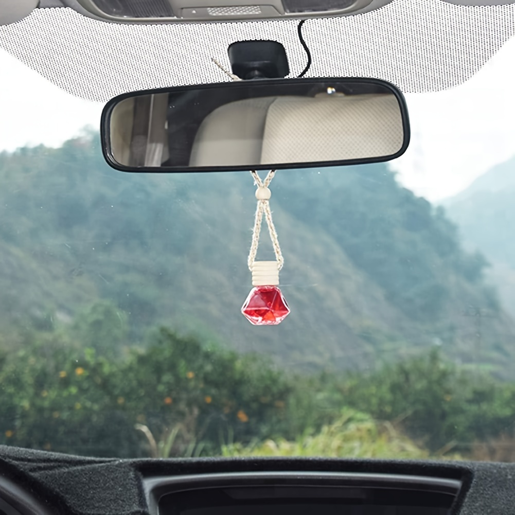 10Pcs 0.27oz Clear Glass Car Air Freshener Perfume Bottle Aromatherapy  Fragrance Essential Oil Diffuser Hanging Perfume Pendant Auto Ornaments  Decor A