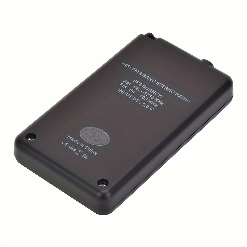 Radio de bolsillo portátil AM-FM - Dispositivo de escucha con batería 2AA  con salida de auriculares, altavoz, perilla de sintonización manual y  correa
