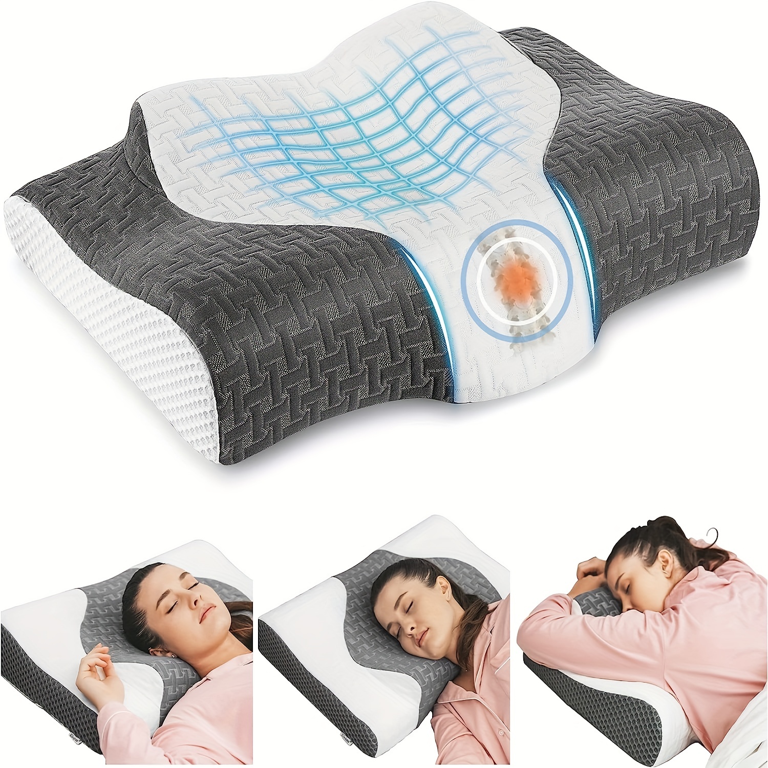 Cervical Pillow Memory Foam Bed Pillows For Neck And - Temu
