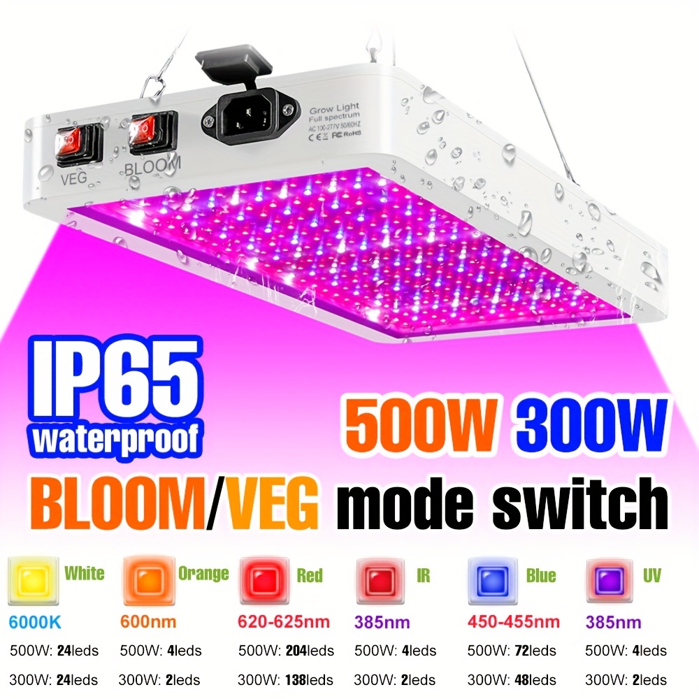 Full Spectrum Foldable 600W 800W 1000W Hydroponic 300W Commercial