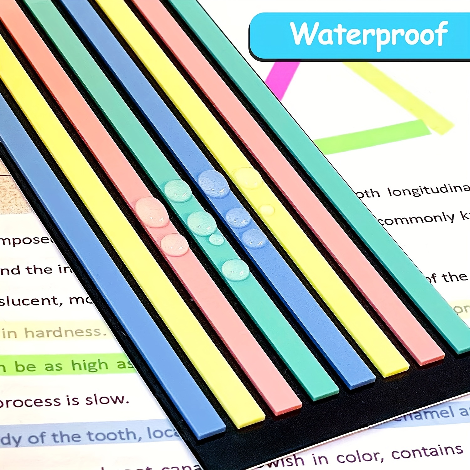 Highlighter Sticky Notes: Long Strips Page Markers For Annotating