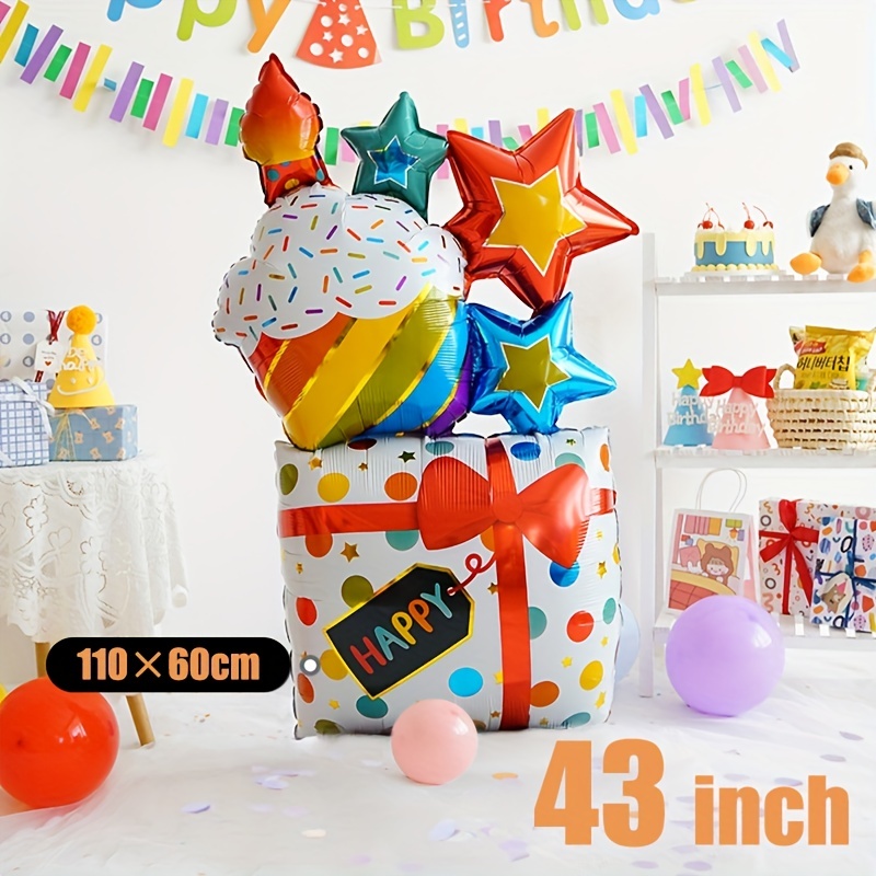 22 Cm 3D Birthday Aluminum Foil Balloon with Base