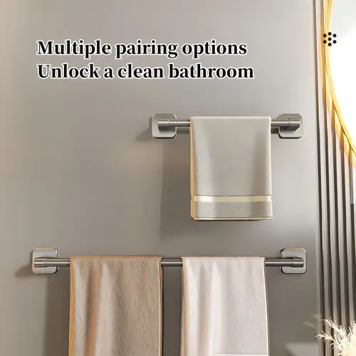  Toalleros de pared para baño, soporte de toalla de baño de  acero inoxidable, organizador de toallas de pared para toallas enrolladas,  almacenamiento de toallas de baño moderno para espacio pequeño, 