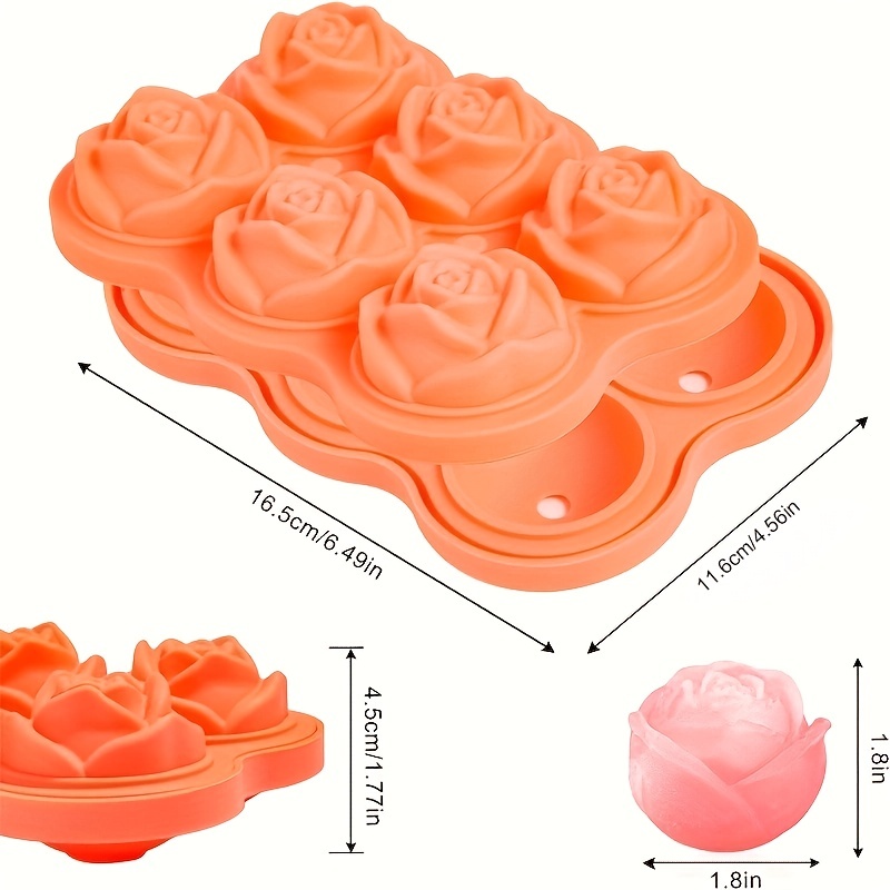 Silicone Ice Cube Trays With Lids, Rose Ice Cube Trays With Covers, 6  Cavity Silicone Rose Ice Ball Maker, Easy Release Large Ice Cube Form For  Chilled Cocktails, Whiskey, Bourbon & Homemade