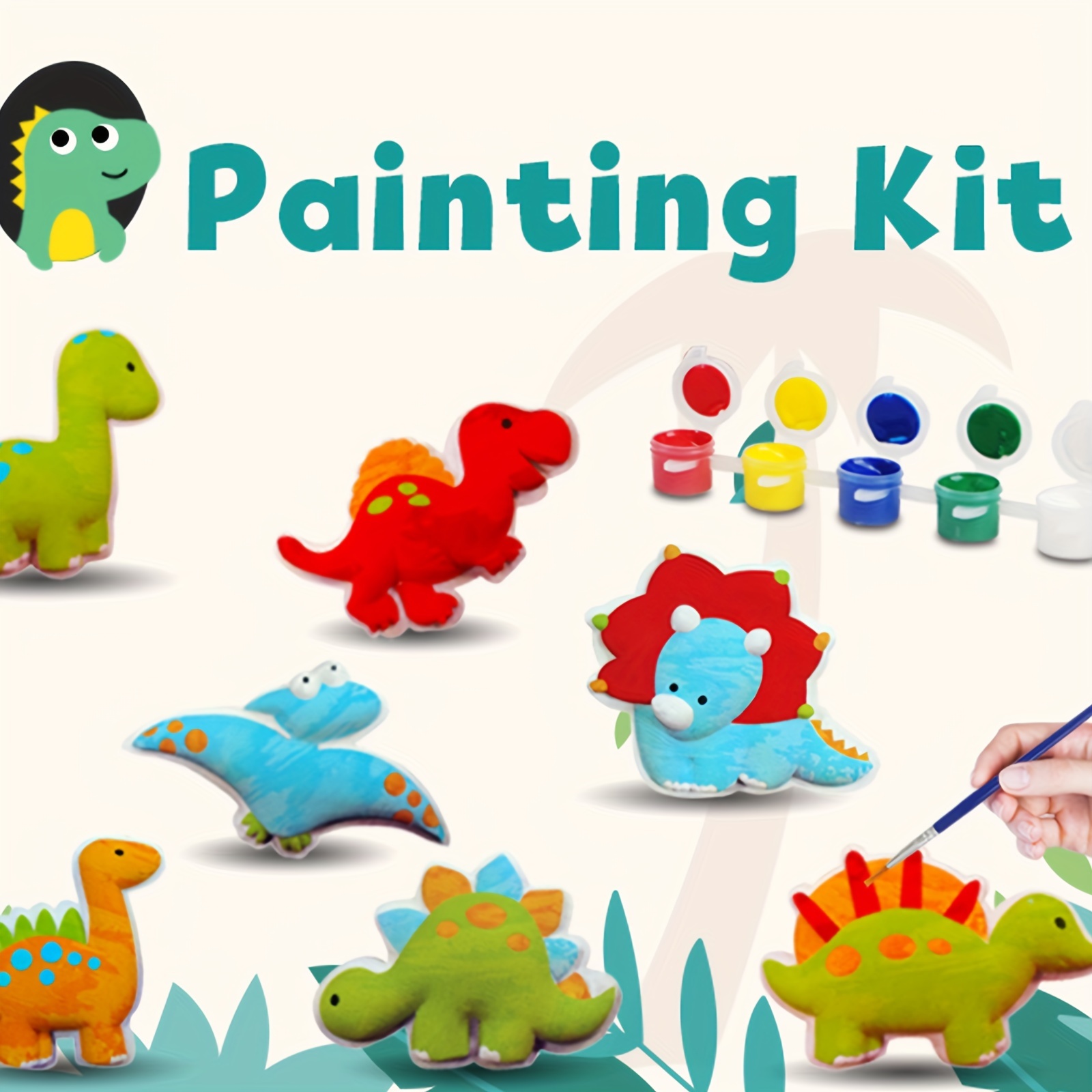 Children's Exquisite Toys 6Pcs Plastic Dinosaur Picture Stencils