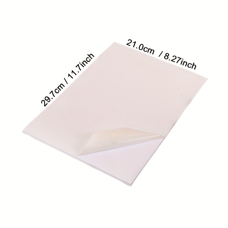 10Pcs A4 Self Adhesive Paper Translucent Parchment Inkjet Printing Sticker  DIY