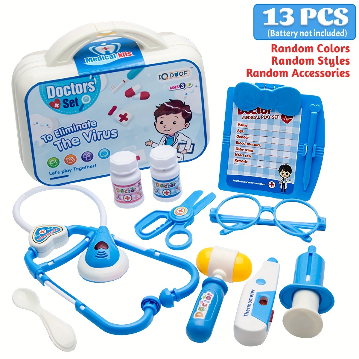 9pcs/set Children's Toy Dentist Role Play Set With Medical Kit