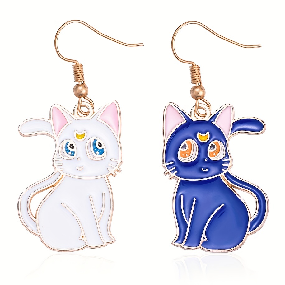 Cat earrings deals dangle