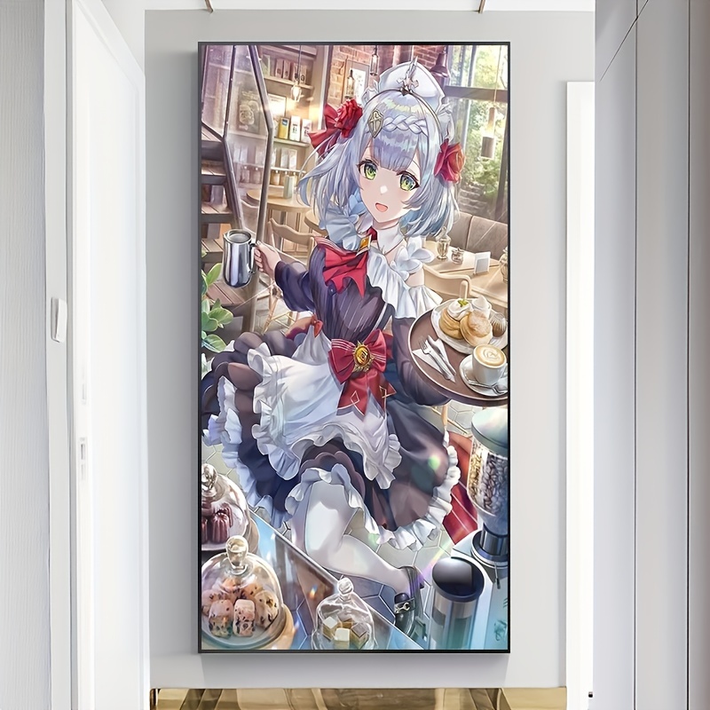 Poured Glue 5D Diamond Painting Anime Cartoon Girl Diamond Art