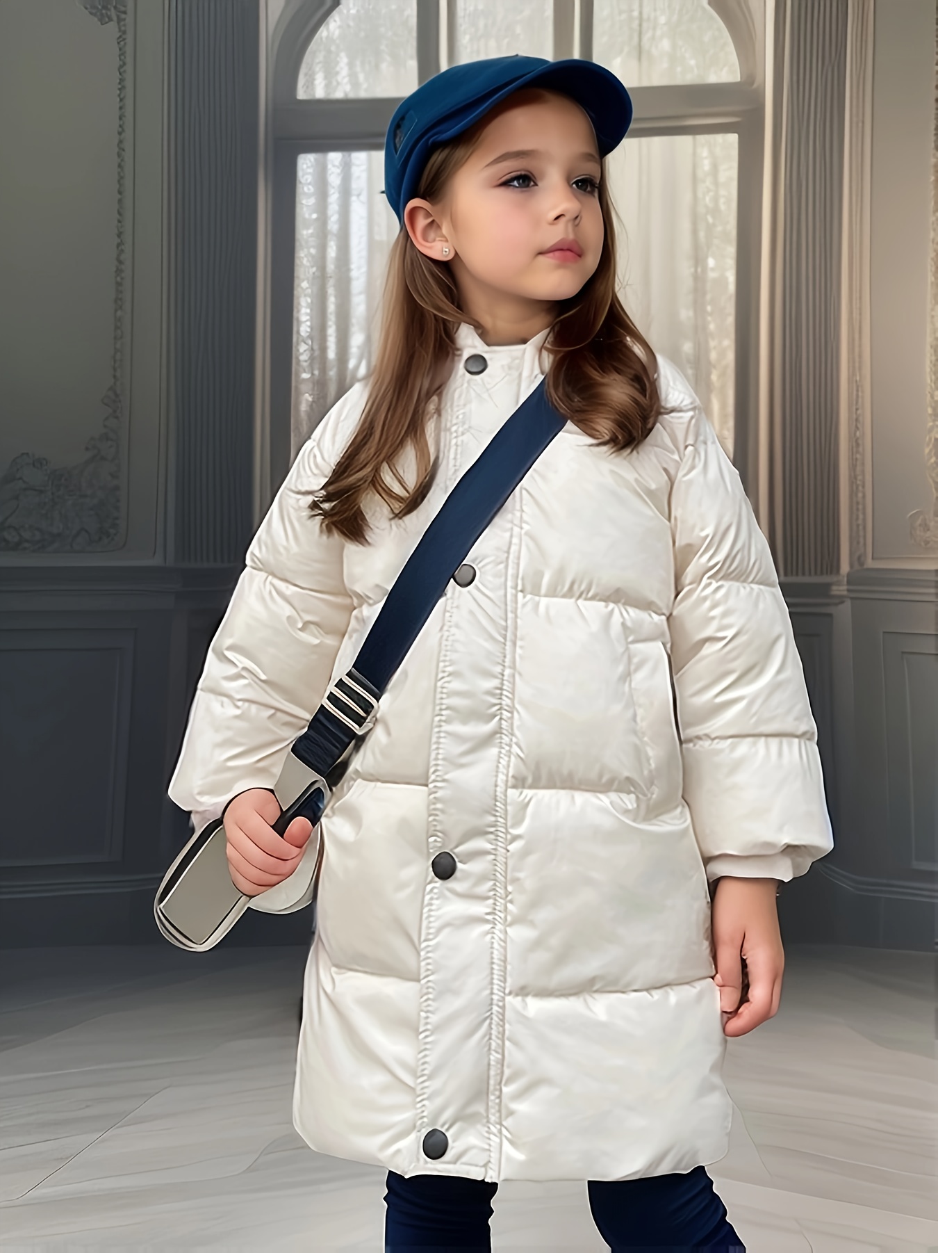 Winter Overcoat For Girls, Thickened Warm Long Down-alternative