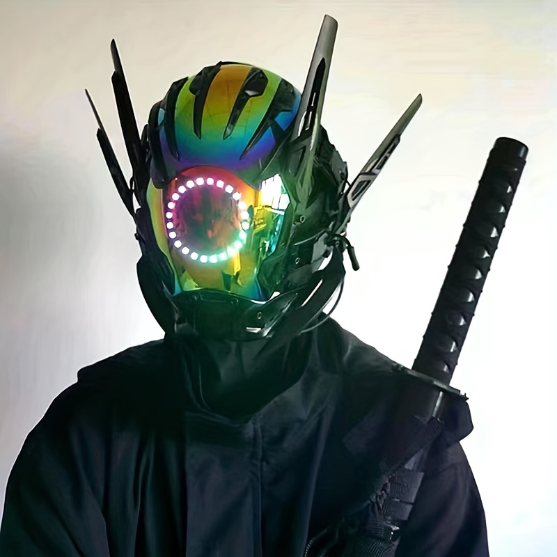 Nuova Maschera Cyberpunk Lenti A Colori E Led Multimodale Regalo