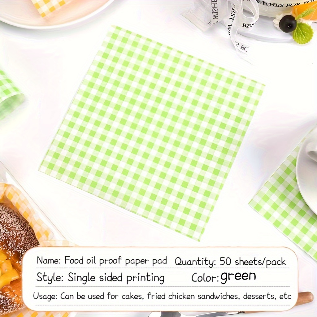 Plaid Print Wax Paper Sheets Grease Resistant Food Wrapping - Temu