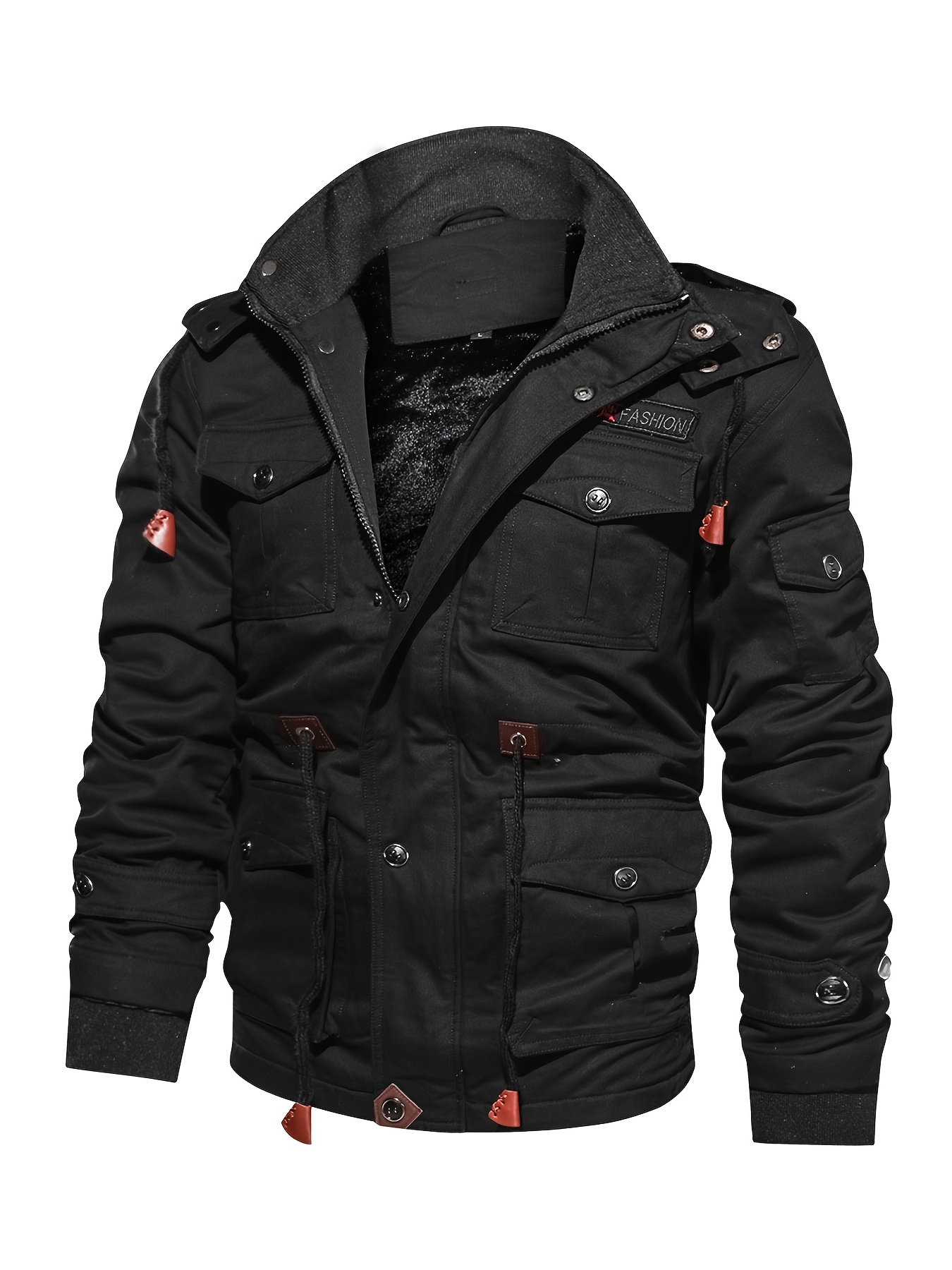 Novo Thicken Fleece Forrado Casacos Homens Tactical Hooded Jacket Inverno  Warm Coat Outdoor Cargo Outwear Windbreaker Parka Homem