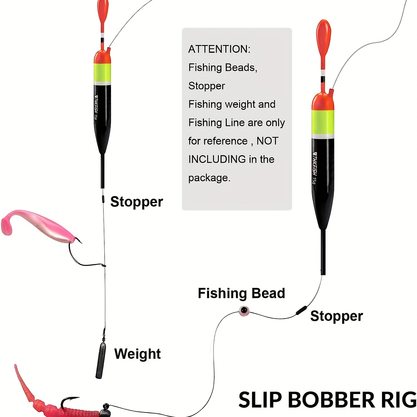  Gourami Slip Bobbers Kit,Balsa Wood Slide Floats with Bobbers  Stops,Fishing Cork for Crappie Panfish Bass Trout : Sports & Outdoors