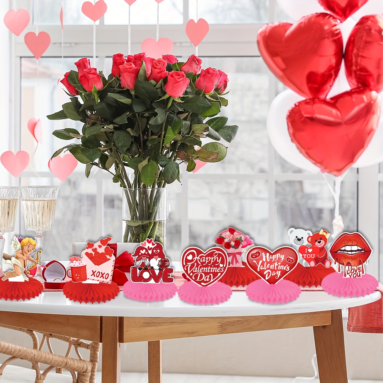 Valentines Day Decorations Honeycomb Centerpiece 3d - Temu