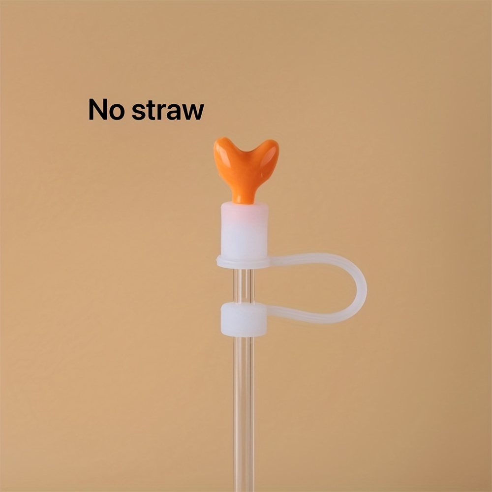 1PC Cute Silicone Straw Plug Creative Cartoon Straw Stopper Splash