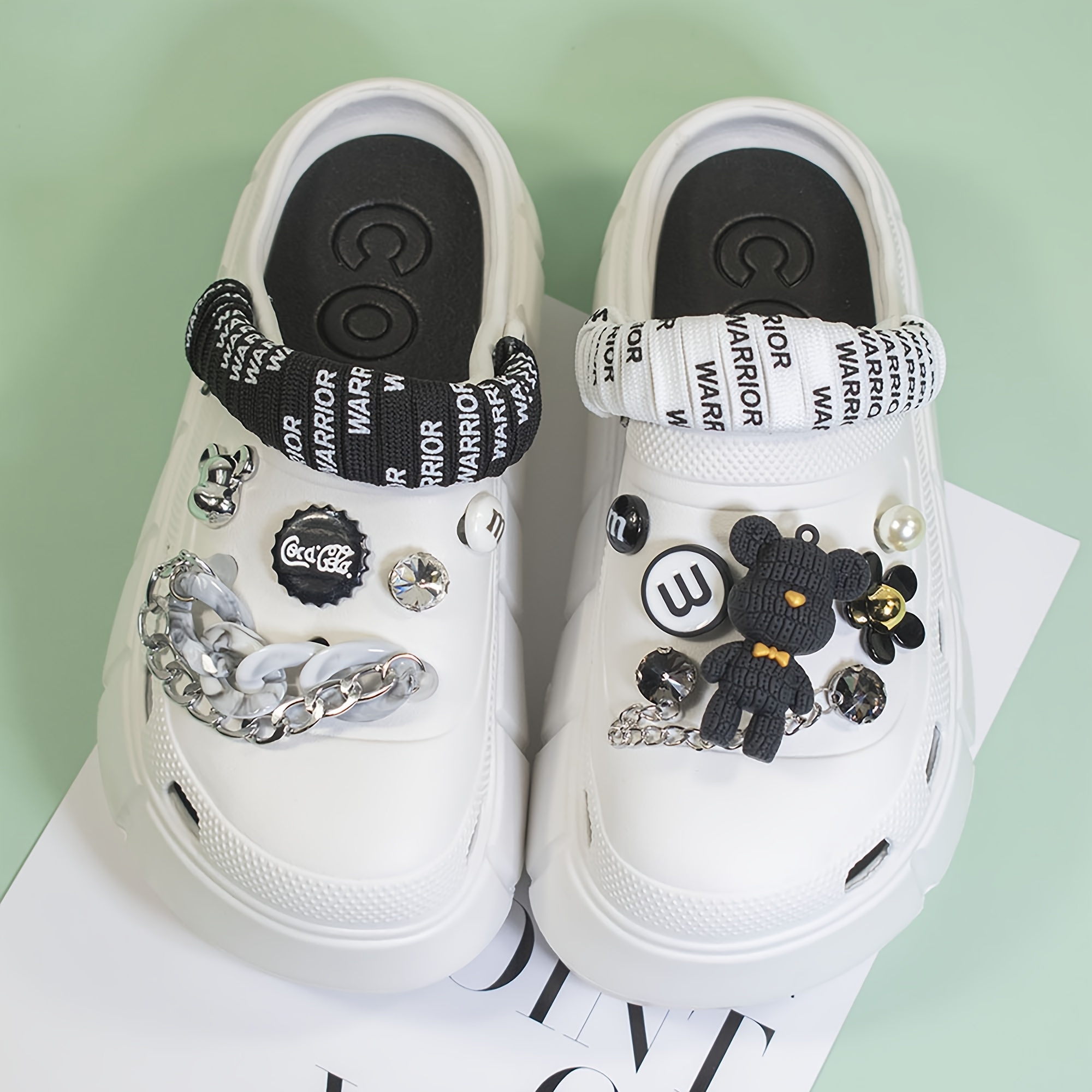 1PCS Designer Shoe Charm for Croc Rhinestone Metal Luxury Cute Bear Croc  Jeans Shoe Decorations Accessories Girl Gift