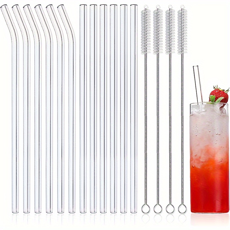 Reusable Glass Straws, Drinking Straws, For Smoothie, Milkshake, Tea,  Juice, Cocktail Straws - Temu