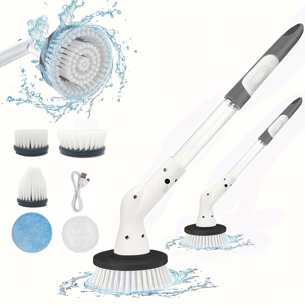 Electric Spin Scrubber Cordless Scrubber Brush With Long Handle Electric  Brush For Cleaning Scrubbers For Cleaning Bathroom Power Cleaning Brush Bathroom  Cleaning Tools