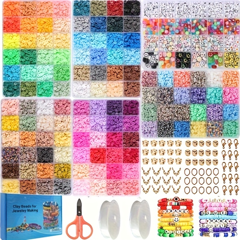 9600Pcs Clay Beads for Bracelet Making Kit, 96 Colors Polymer Heishi Beads  New