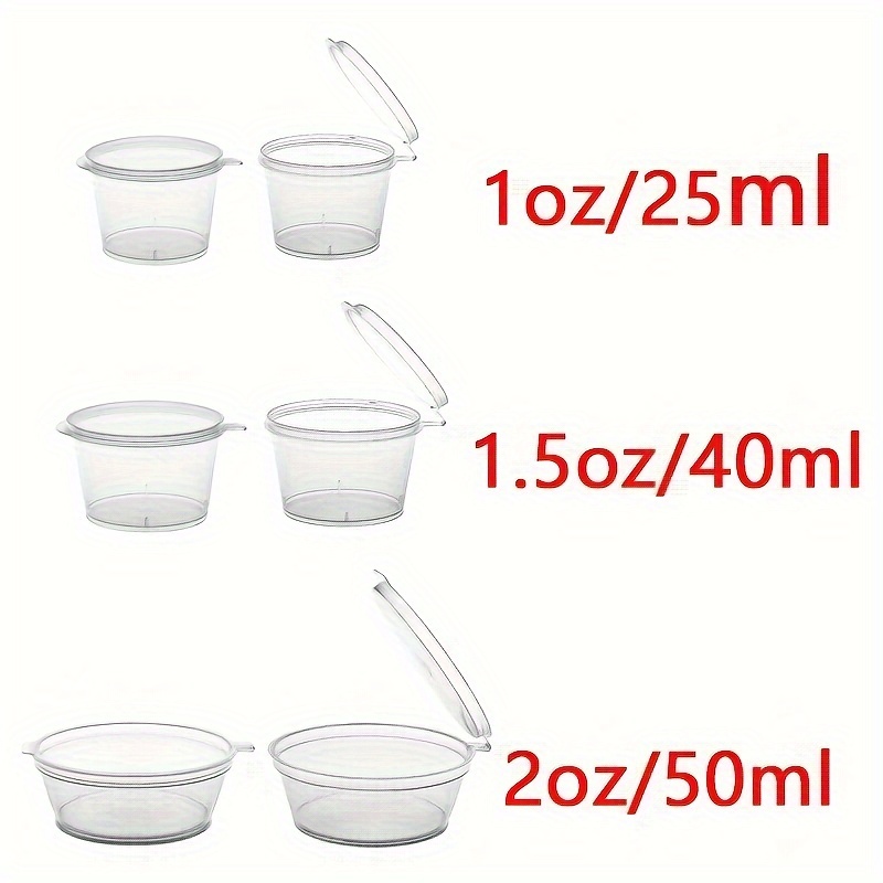 50pcs Disposable Sauce Cup Takeaway Food Containers Box with Lids Pigment  Paint Box Palette Reusable Plastic