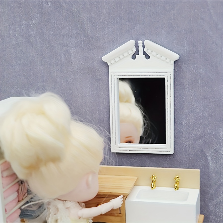 4pcs/set Dollhouse Miniature Cute Silvery Comb Mirror Scissors, Bathroom  Model, Decor Toy, Doll House Accessories