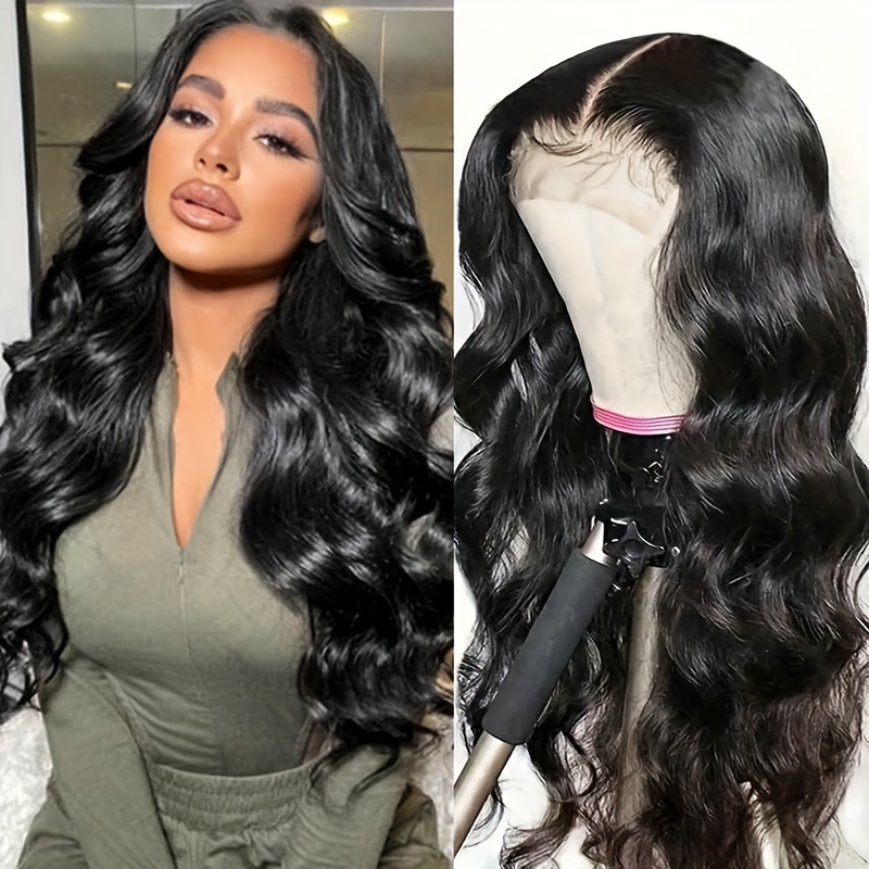 Body Wave 4*4 Transparent Lace Closure Human Hair Wigs Long - Temu