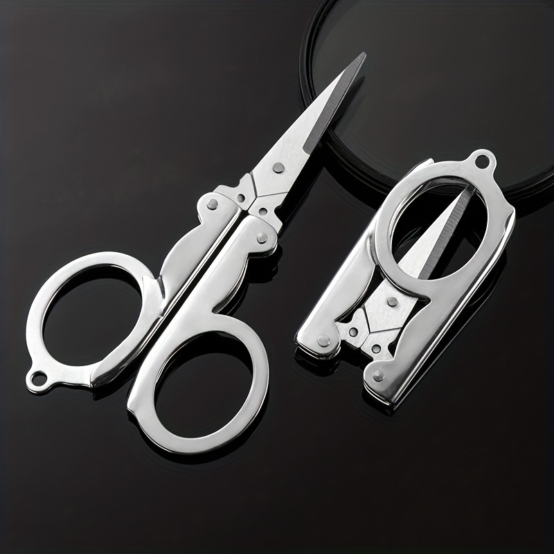 Stainless Steel Folding Scissors Travel Scissors Sewing - Temu