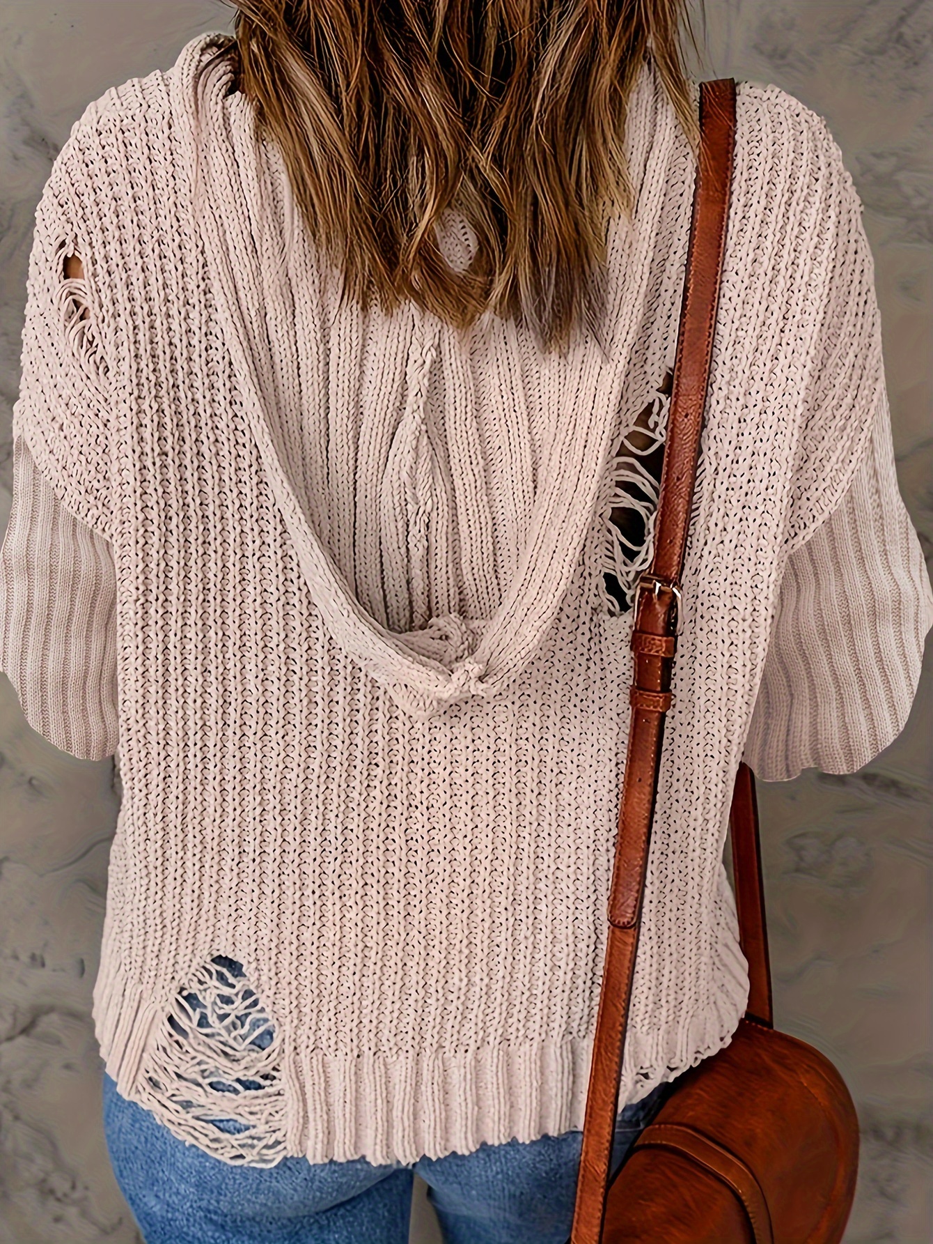 new arrival women's casual solid color long sleeve hollow Temu