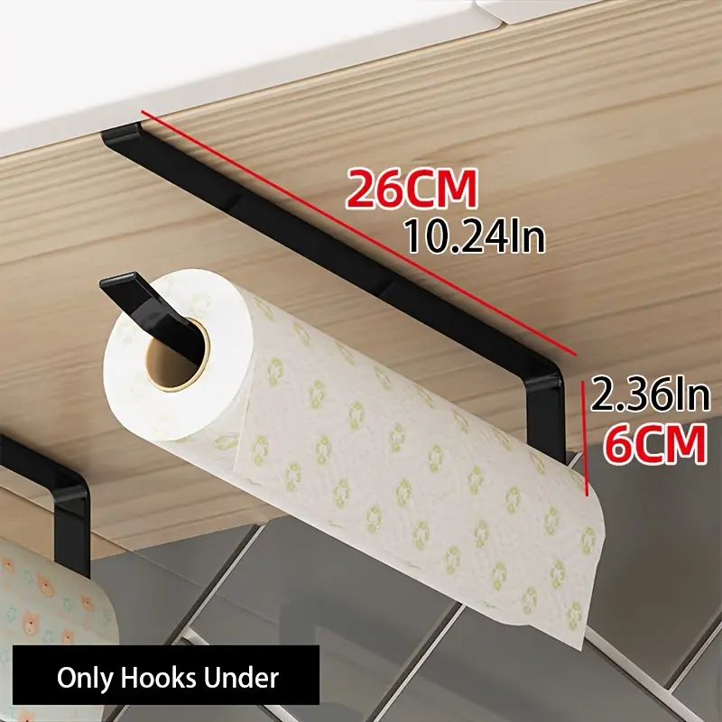 1pc] White Cabinet Paper Towel Holder, Under Cabinet Paper Towel Dispenser, No  Drilling Required, Multi-function Paper Towel Rack For Kitchen/bathroom,  Door Hanging Paper Towel Holder, Hanger