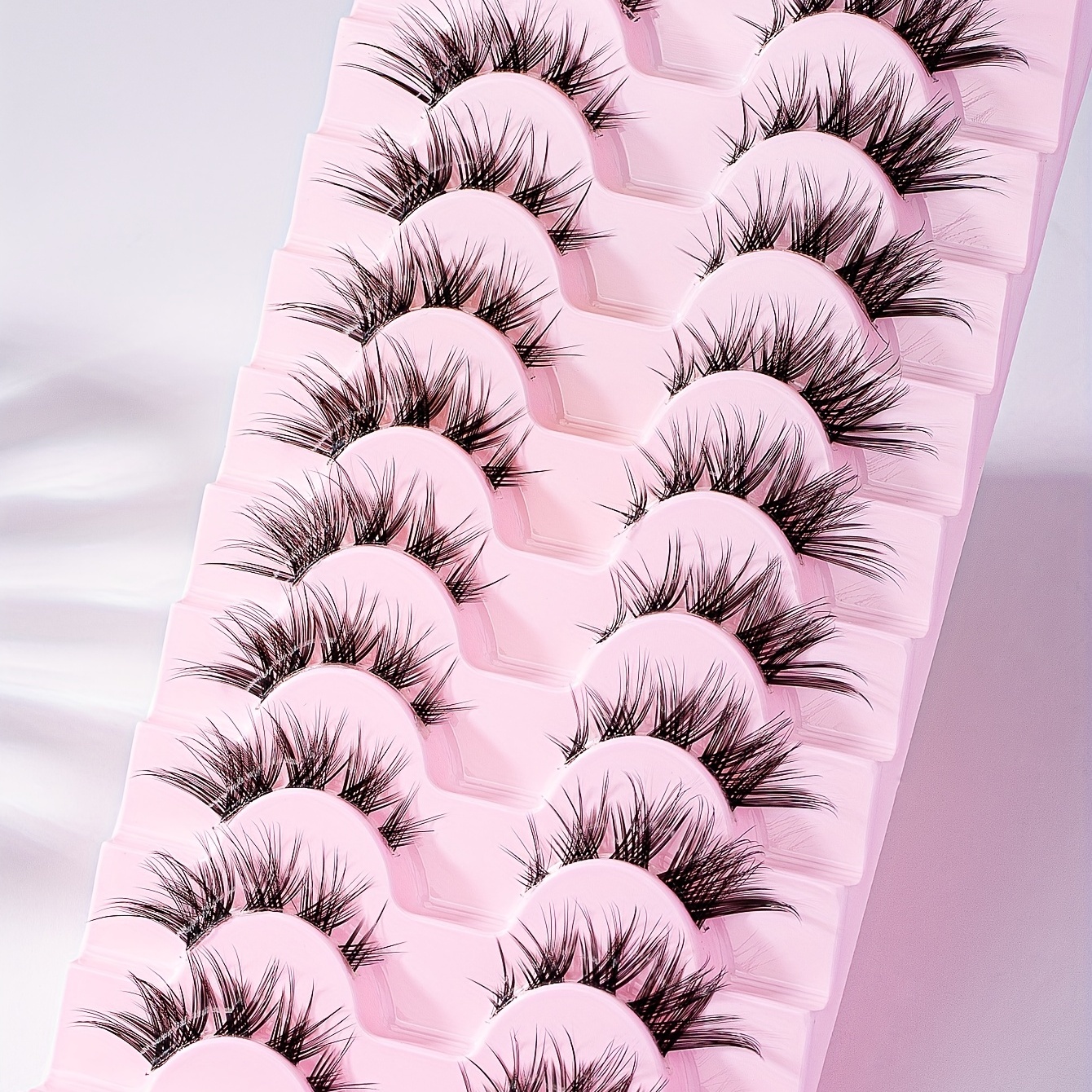 Cluster Lashes Natural Look, Wispy Manga Eyelash Extensions Strip, Cat Eye  Lashes With Transparent Stem Short Anime Korean Makeup False Eyelashes -  Temu