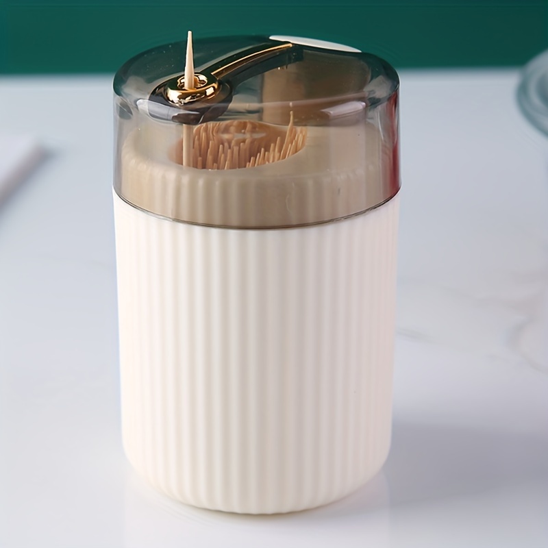 Convenient Household Toothpick Storage Box - Automatic Release Press Type Plastic Glass Without Toothpick