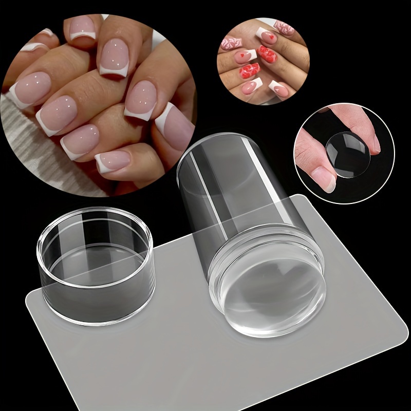 Nail Art Stamper Nail Scraper Removable Design Transparent - Temu