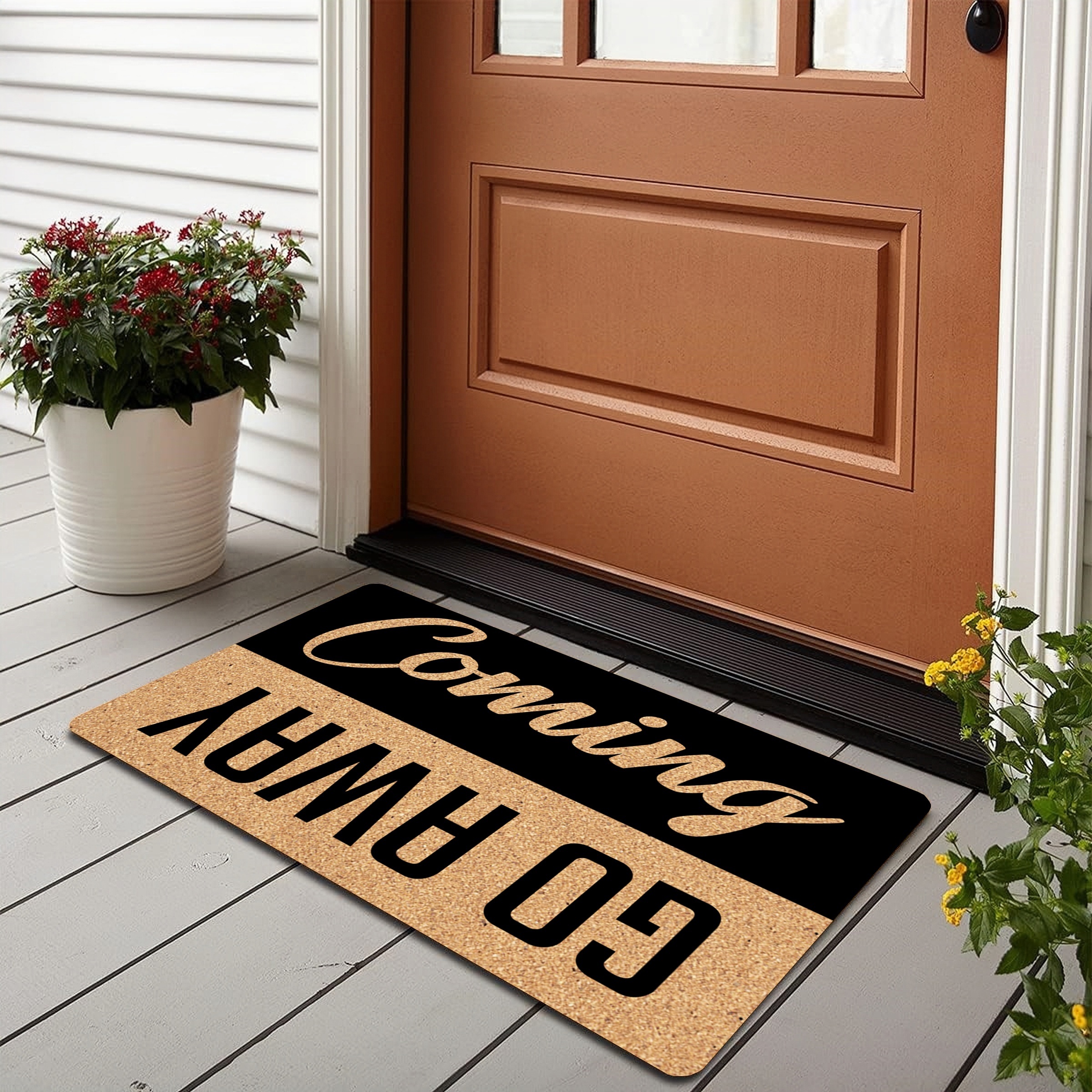 Dirt Resistant Welcome Door Rug, Modern Funny Low Pile Indoor