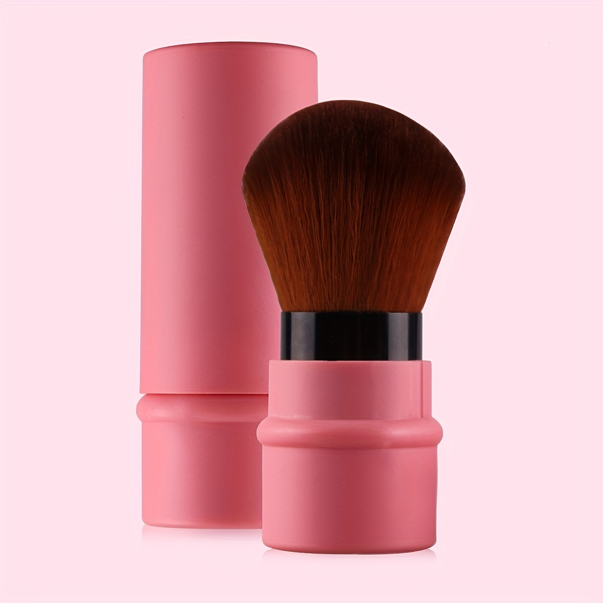 

Retractable Kabuki Makeup Brushes, Travel Face Blush Brush, Portable Powder Foundation Sunscreen Brush With Cover For Blush, Bronzer, Buffing, Highlighter Flawless Powder Cosmetics