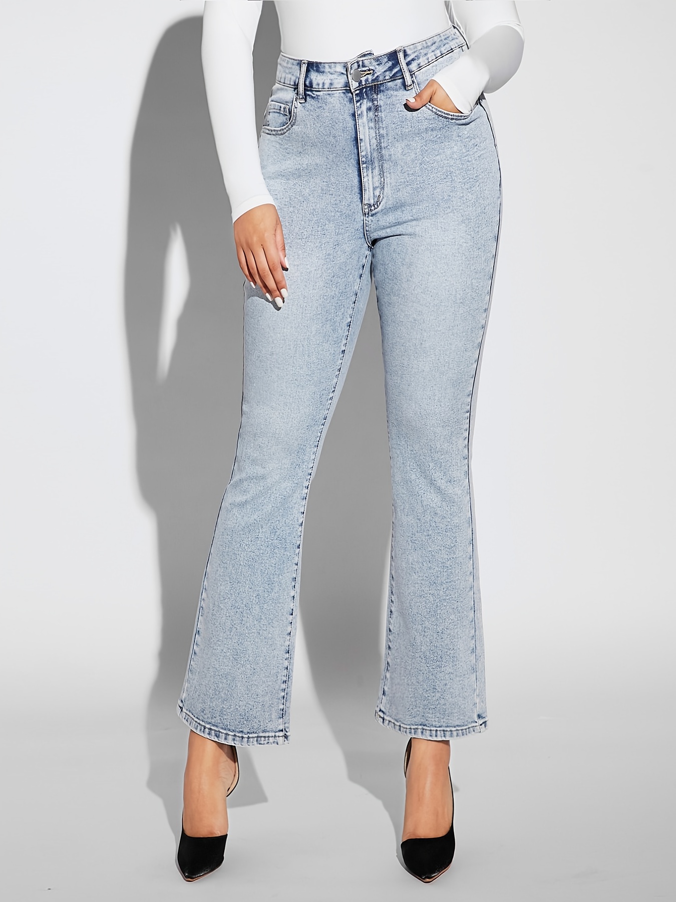 Blue high flared jeans