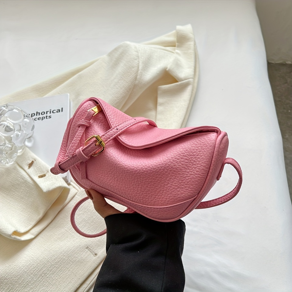 Women Crossbody Bag Large Capacity PU Handbag Textured Underarm Bag  Fashionalbe Simple Female Commuter Banana Girl Waist Bag