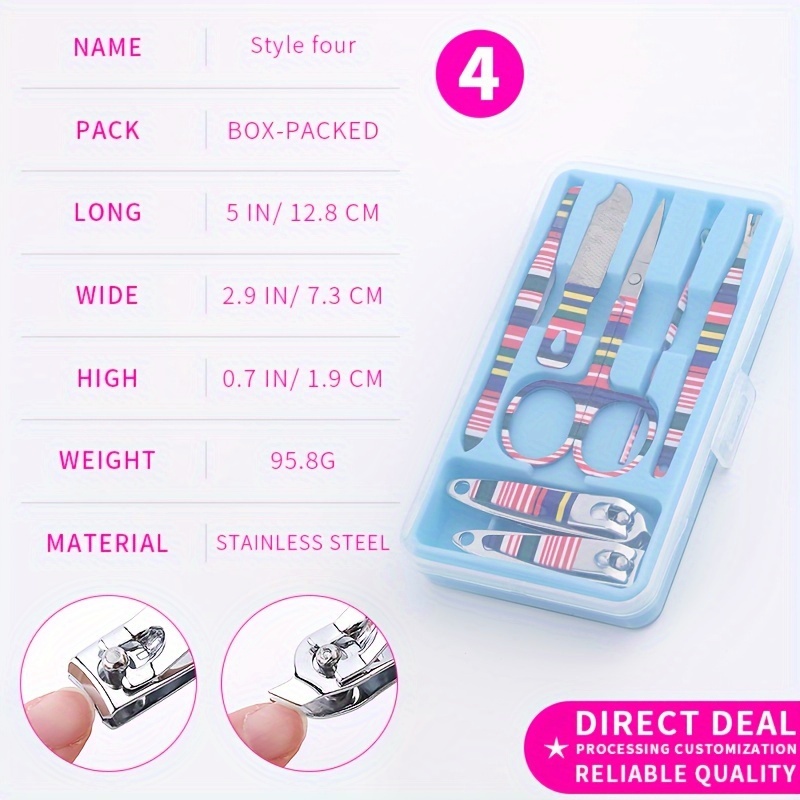 Manicure Set Stainless Steel Nail Clippers, Beauty Tool Portable Set  Professional Grooming Kits, Travel Nail Kit - Temu