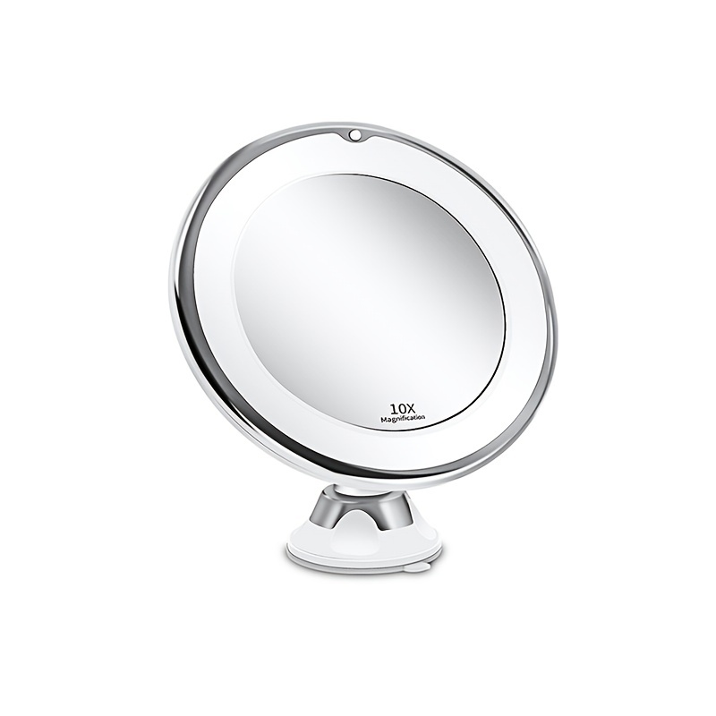  Zadro Espejo de maquillaje de belleza con ventosa giratoria  Z'Swivel de aumento con luz LED 10X, color blanco : Belleza y Cuidado  Personal