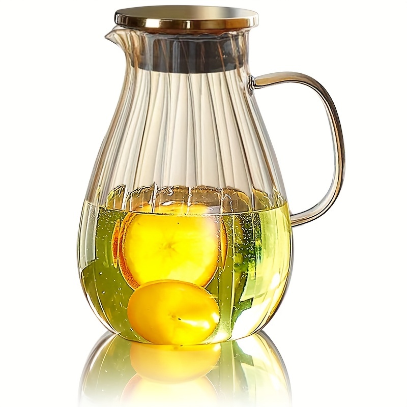 1pc 60 87oz Clear Pitcher With Lid And Spout Large Capacity Heat