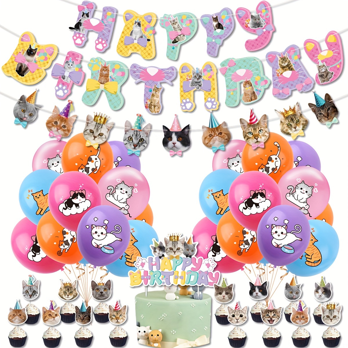 2 manteles de fiesta de Hello Cat, suministros de fiesta infantil de Hello  Cat, suministros de fiesta de cumpleaños con temática de Hello Cat
