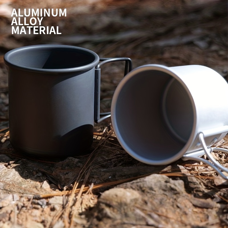 Outdoor Camping Aluminum Folding Water Cup With Foldable Handles