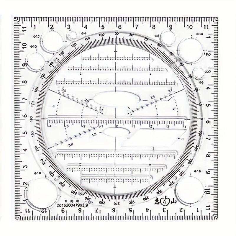 Stamprints Tools & Accessories - Multifunctional Rotating Template Ruler Rotatable Drawing Ruler