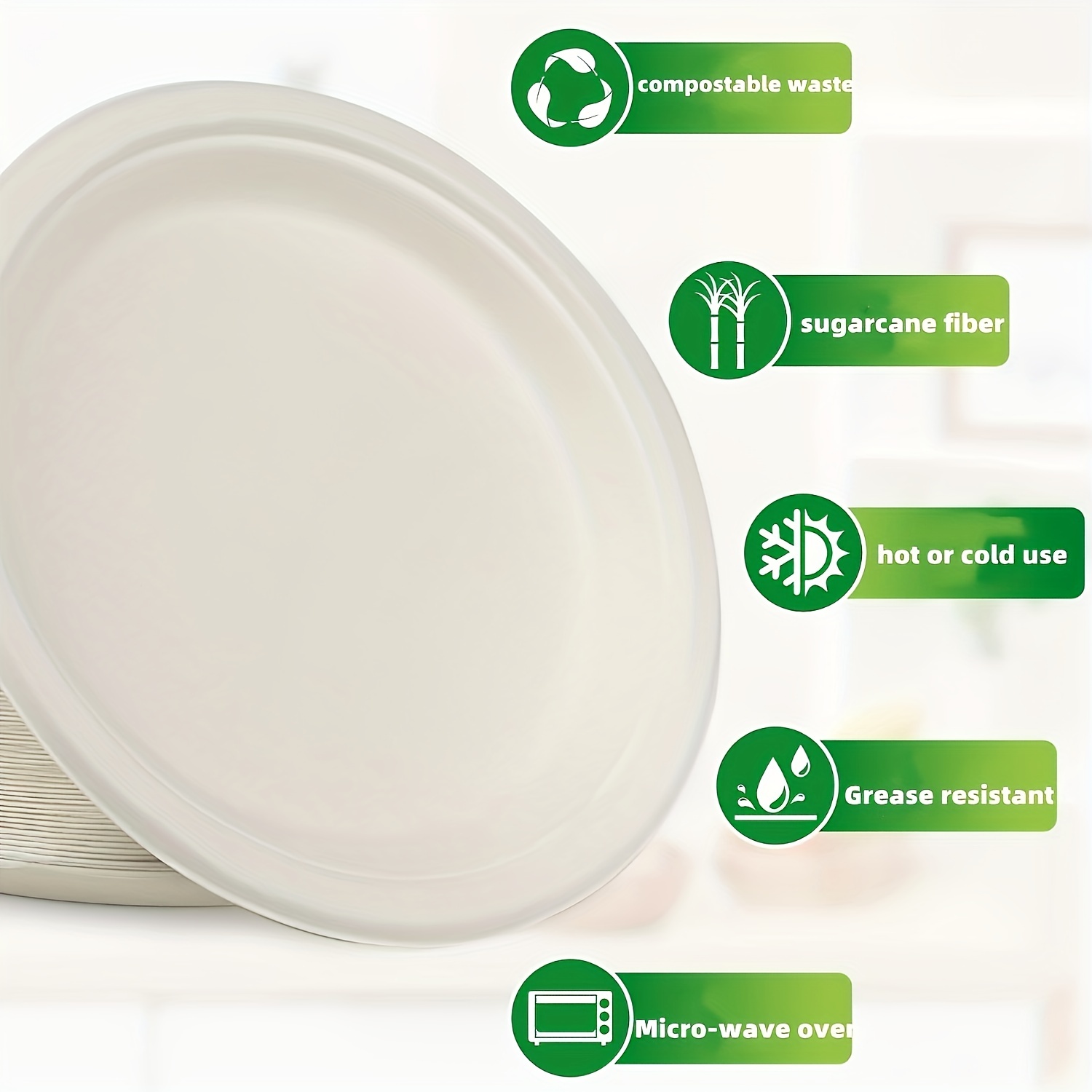Paper Plate-Compostable White Plant-Based Platter-Go-Compost