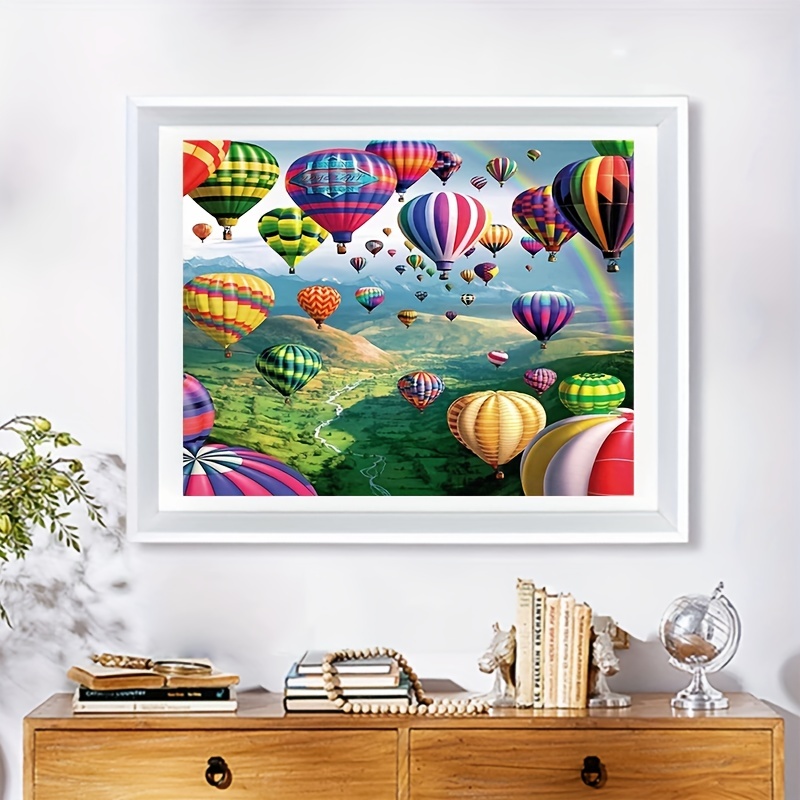 

5d Diy Artificial Diamond Painting Hot Air Balloon Diamond Painting For Living Room Bedroom Decoration 30*40cm/11.8*15.7in